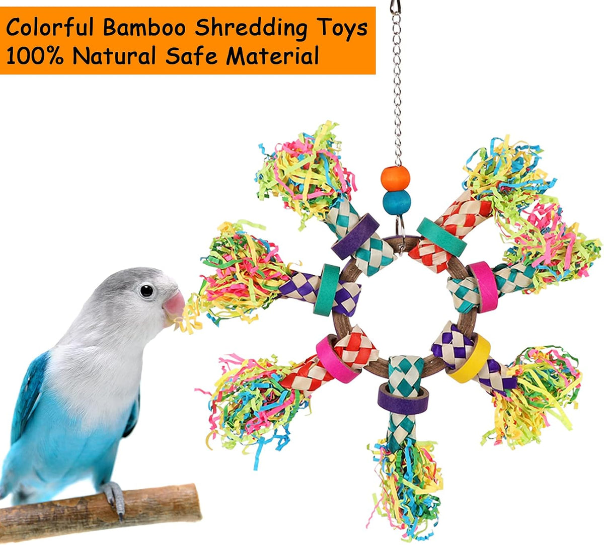 5 Pcs Bird Toys, Foraging and Shredding Toys for Small to Medium Parrots – Essentials for Birds - image 2