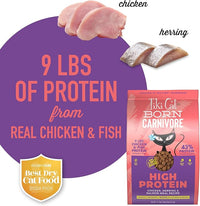Tiki Cat Born Carnivore High Protein Dry Cat Food, Chicken, Herring & Salmon Meal, 11.1 lbs. Bag
