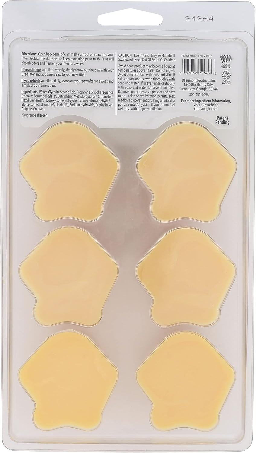 Citrus Magic Pet Odor Control Paws for Litter Boxes - Ocean / 6 Count (Pack of 1) - image 2
