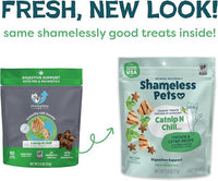 Shameless Pets Crunchy Cat Treats - Catnip Treats for Cats with Digestive Support, Natural Ingredients Kitten Treats with Real Chicken, Healthy Flavored Feline Snacks - Catnip N Chill, 3-Pk