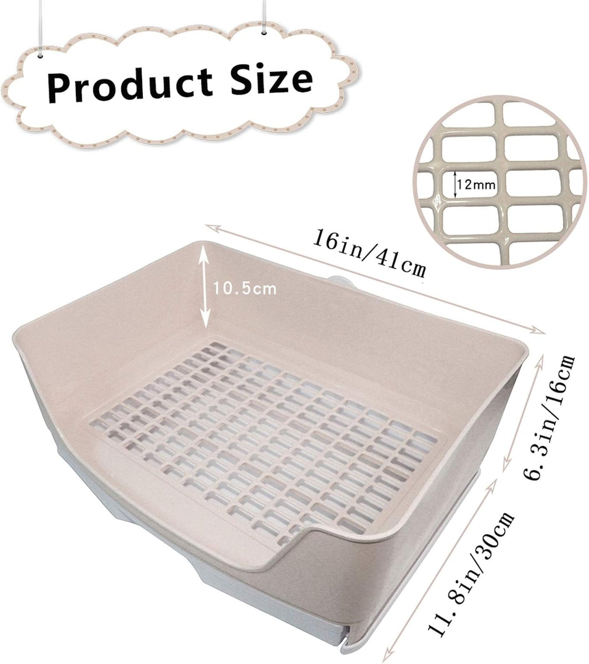 PINVNBY Plastic Rabbit Litter Box with Drawer - Brown - image 3
