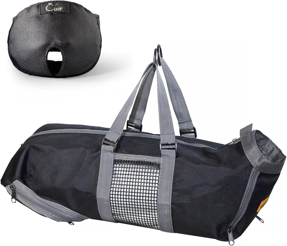 Cinf Cat Restraint Grooming Bag - L Size–Fits large breed cats (12–18 lbs) / Black - image 3