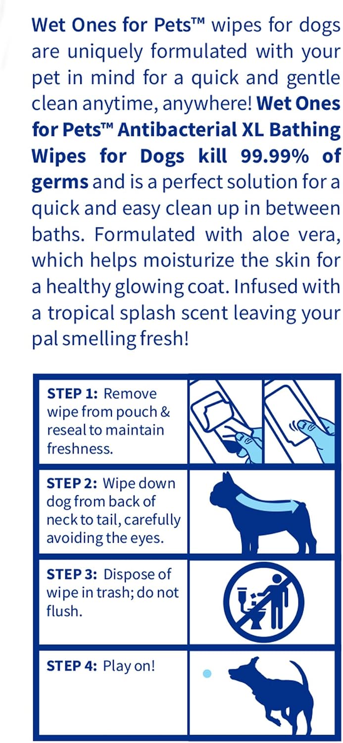 Wet Ones for Pets Antibacterial Dog Wipes - Tropical Splash / 10 Count (Pack of 1) - image 4