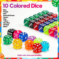 50 Pieces Dice Set, 14mm 6 Sided Colored Dice with Plastic Storage Box – Fun for Kids & Family - image 4