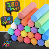 SMALL FISH washable jumbo sidewalk chalk set, 280 tapered pieces in 24 colors - view 2