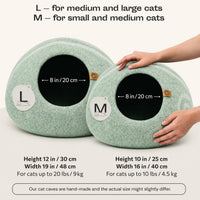 Cat Cave, New Zealand Wool Bed for Indoor Cats - Pistachio / Large - image 2