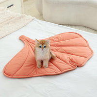 Letalong 30 X 20 Inch Leaf Shaped Cotton Cat Bed Pad - Pink - image 4