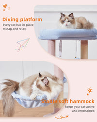 Taoqimiao Cat Tree, Suitable for Kittens - Pink and Blue / 38.5 Inches - image 4