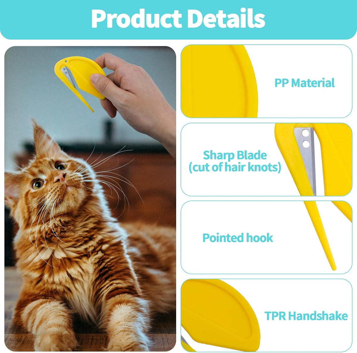 6 Pcs Pet Multifunctional Knotting Comb for Dogs, Cats, Puppies - image 4