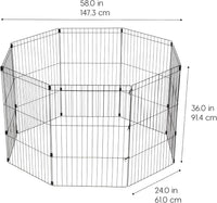 IRIS USA 8-Panel Exercise Pen, Heavy Duty - 36"H / Black - image 2