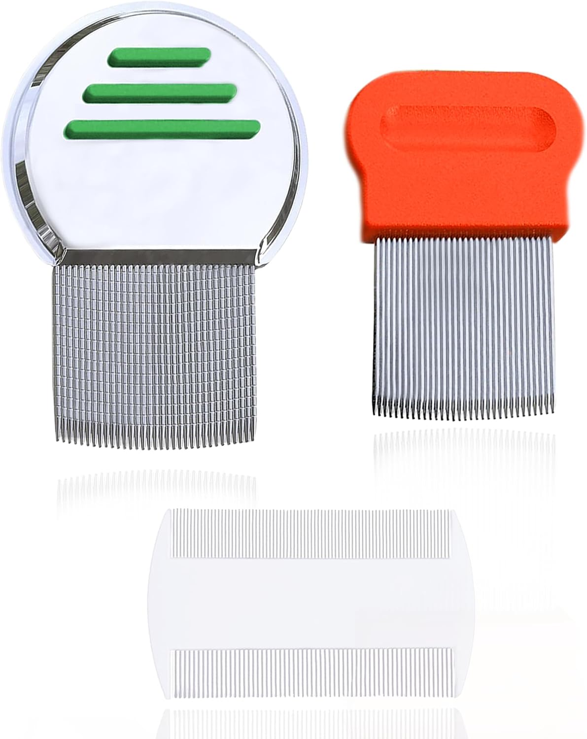 SunGrow Detangling Pet Comb for Dogs, Cats, Ferrets - Nit Removal Set