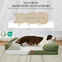 Comfort Expression Large Dog Beds Waterproof Orthopedic Foam Dog Sofa Beds Comfy Pet Bed with Washable Removable Cover & Non-Slip Bottom(Large,Light Green)