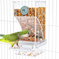 No Mess Bird Feeder for Cage Automatic Small Bird Food Container - Transparent / 1Pcs