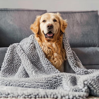 Muddy Mat Dog Blanket - Chenille Water Absorption Blanket for Bed & Couch Cover for Dogs Washable - Grey / 48" x 56" - image 2