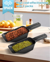 2 Cup Dog Food Scoop, Plastic Pet Food Scoop with Measuring Lines for Accurate Pet Food - Black - image 2