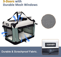 JESPET 3 Door Soft Dog Crates Kennel - 1-Shale Green / Small(24"L x 16.5"W x 16.5"H) - image 2