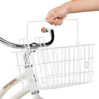 Retrospec Apollo-Lite Lift-Off Bike Basket - Detachable Steel Handlebar Basket with Carrying Handle for Commuting, Shopping & Beach Trips - 14.5in x 9.5in Weather-Resistant Biking Gear