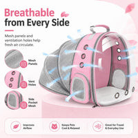 Expandable Cat Carrier Backpack with Bubble Window - Pink - image 4