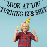 Black Glitter Look at You Turning 25 & Sh*t Banner - 12 - image 3