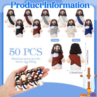 Bememo 50 pack little Jesus figurines in red, blue, purple, yellow and cyan - view 10
