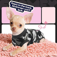 FUAMEY Dog Recovery Suit Male,Dogs Surgery Neuter Suits Puppy Spay Shirts for Female Protect Dog's Skin Anti Licking Abdominal Wounds Doggie Onesie Pet Bodysuit Alternative to Cone Grey Camouflage L