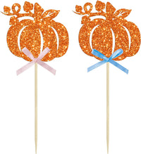 Gyufise 24Pcs Pumpkin Oh Baby Cupcake Toppers Pink Fall Pumpkin - Orange 5 - image 3