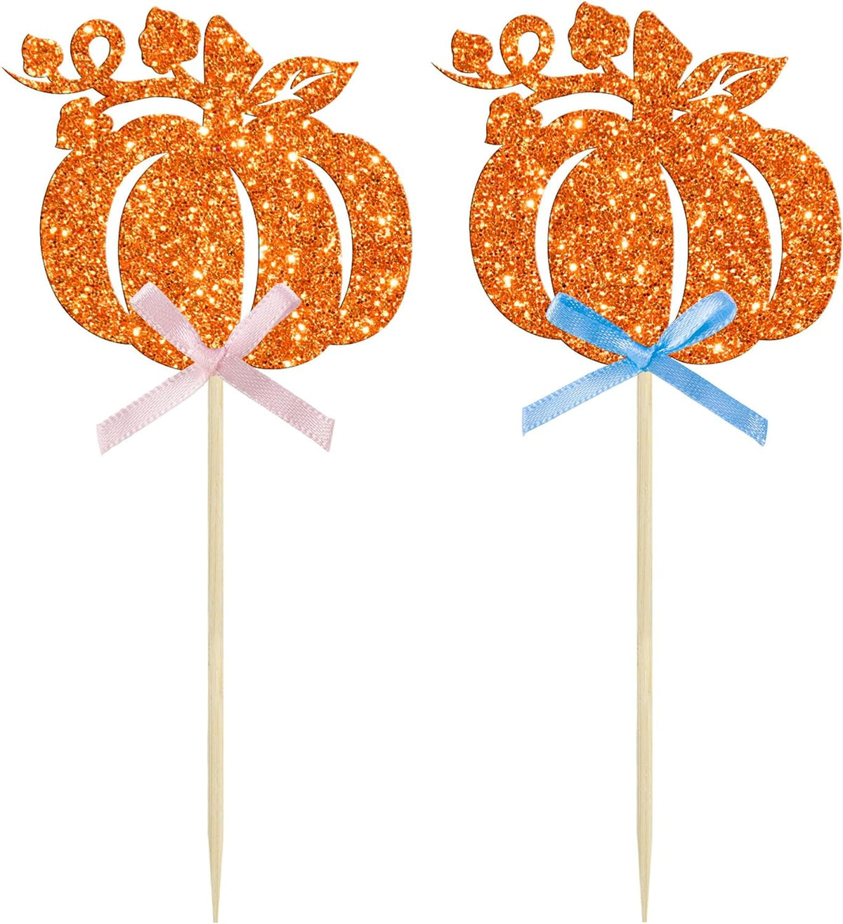 Gyufise 24Pcs Pumpkin Oh Baby Cupcake Toppers Pink Fall Pumpkin - Orange 5 - image 3