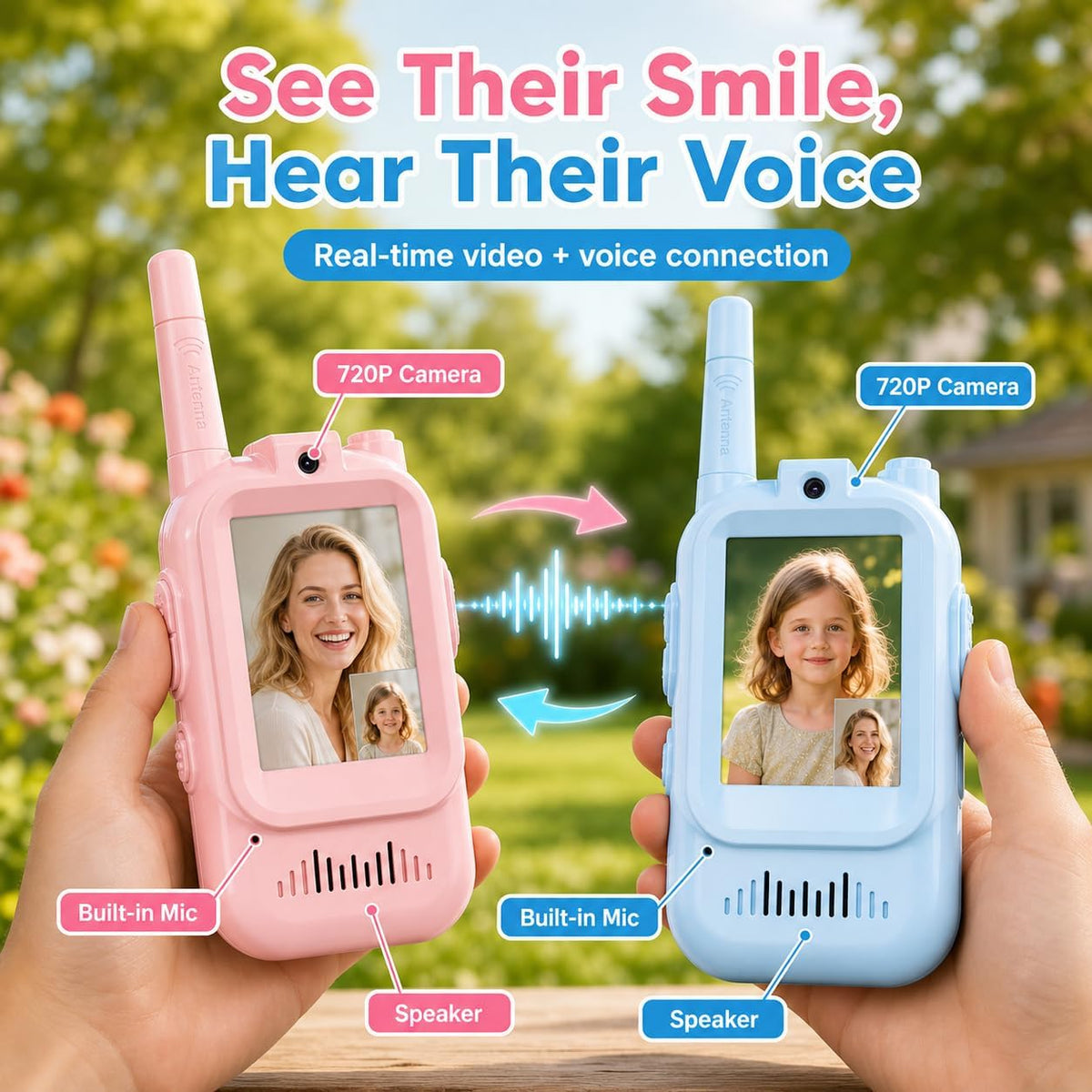 Video Walkie Talkies for Kids - Blue-Blue - image 4