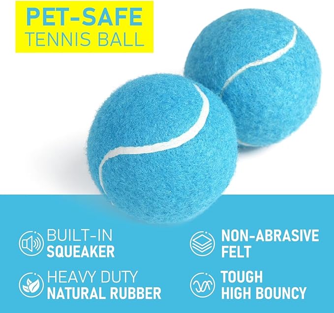 Prime Pets Tennis Balls for Dogs, 2.5 Inch Squeaky Dog Toys, Interactive Pet Dog Toy Balls for Medium, Large Dogs, Squeaky Tennis Balls for Dogs