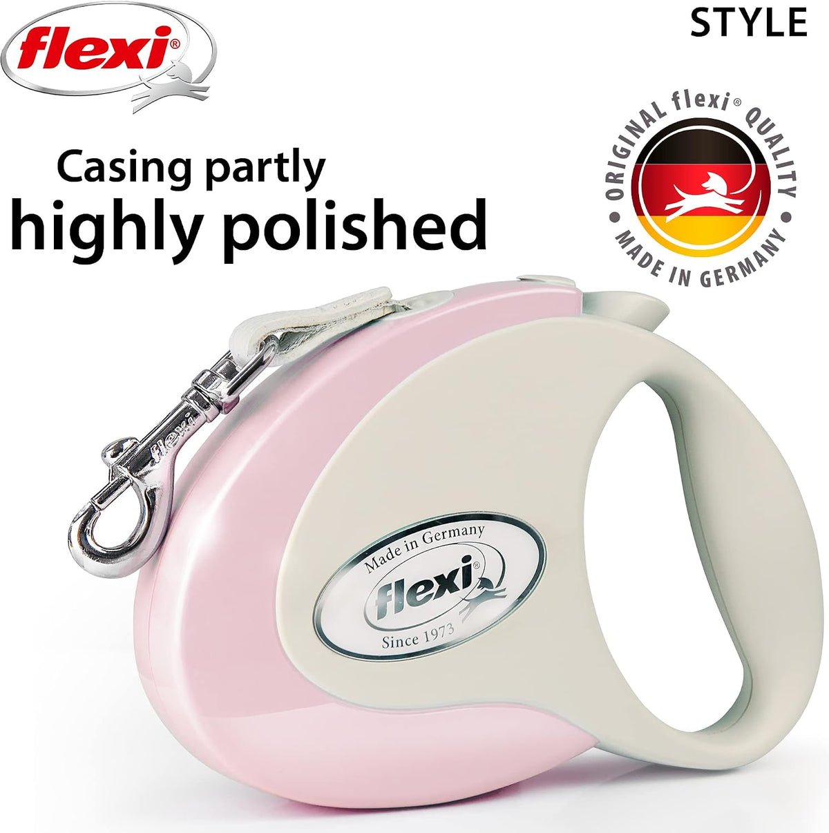 FLEXI Giant Tape Retractable Dog Leash - Pink/Rose / 10 ft (Small) - image 3