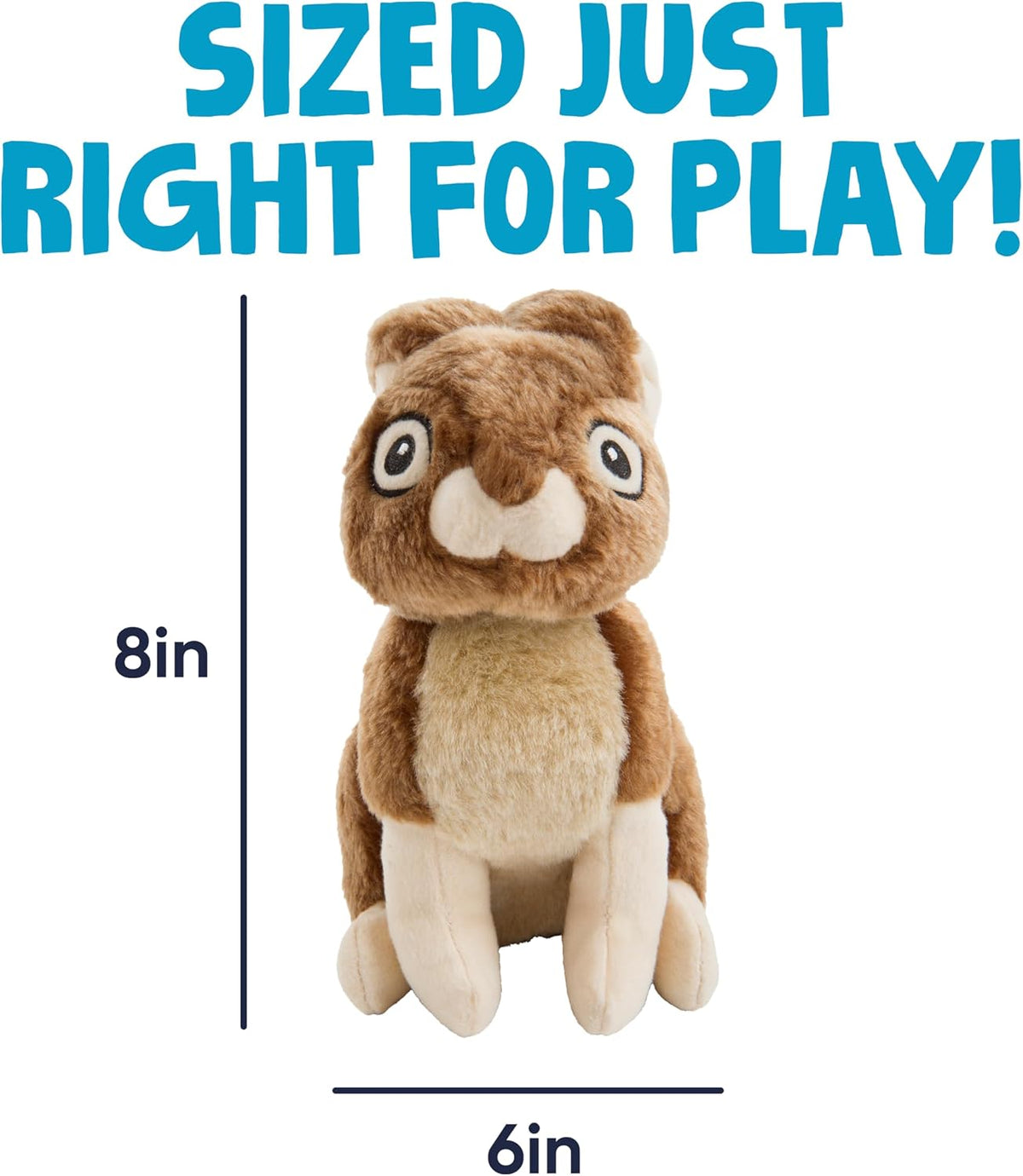 goDog Amphibianz Gecko Squeaky Plush Dog Toy - Wildlife Rabbit (Brown) / Large - image 3