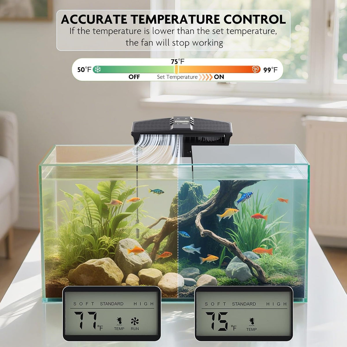 PAIZOO Aquarium Chiller Fan with Temp Probe & LCD Display - PZBC-2 - image 3