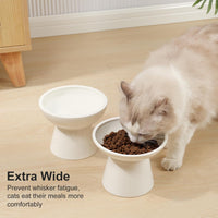 YauYik Raised Cat Food Water Bowl Set - White - image 4