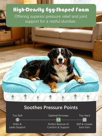 Spotted Play Orthopedic Dog Bed with Sides - Ice Blue / 48.0"L x 35.0"W x 8.0"Th - image 4