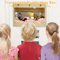 Acrylic Parakeet Nesting Box Transparent Panoramic Bird Nest for Cage – Essentials for Birds - L: 11.8 x 5.7 x 5.9 inch - image 4