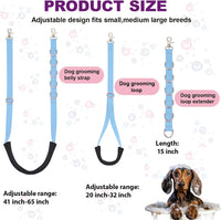 Dog Grooming Belly Strap - 3PCS Grooming Restraint Set Adjustable Belly Band Loops Strap - Sky Blue - image 2
