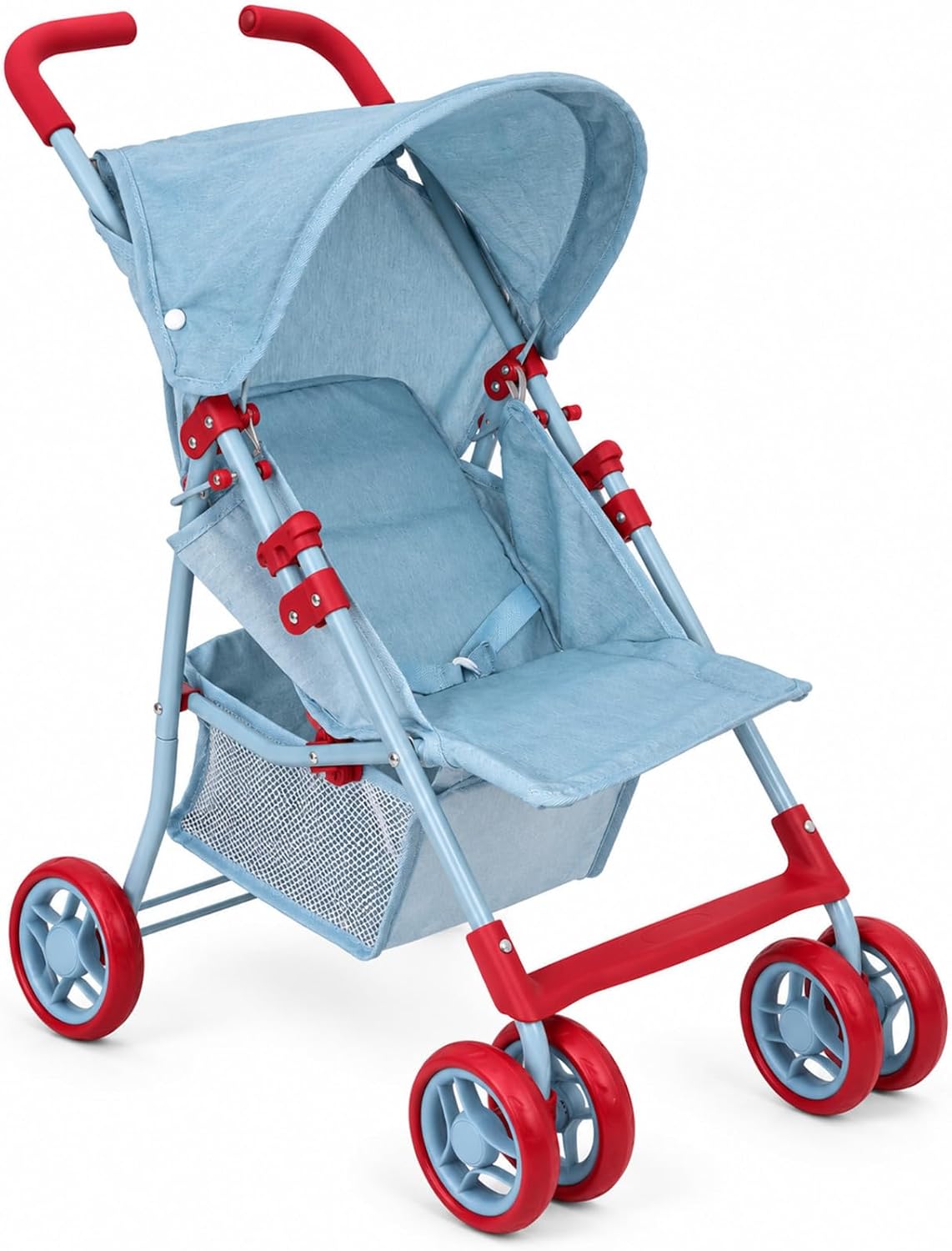 Baby Doll Stroller for Toddler Girls & Big Kids up to 8 Years Old - Light Denim