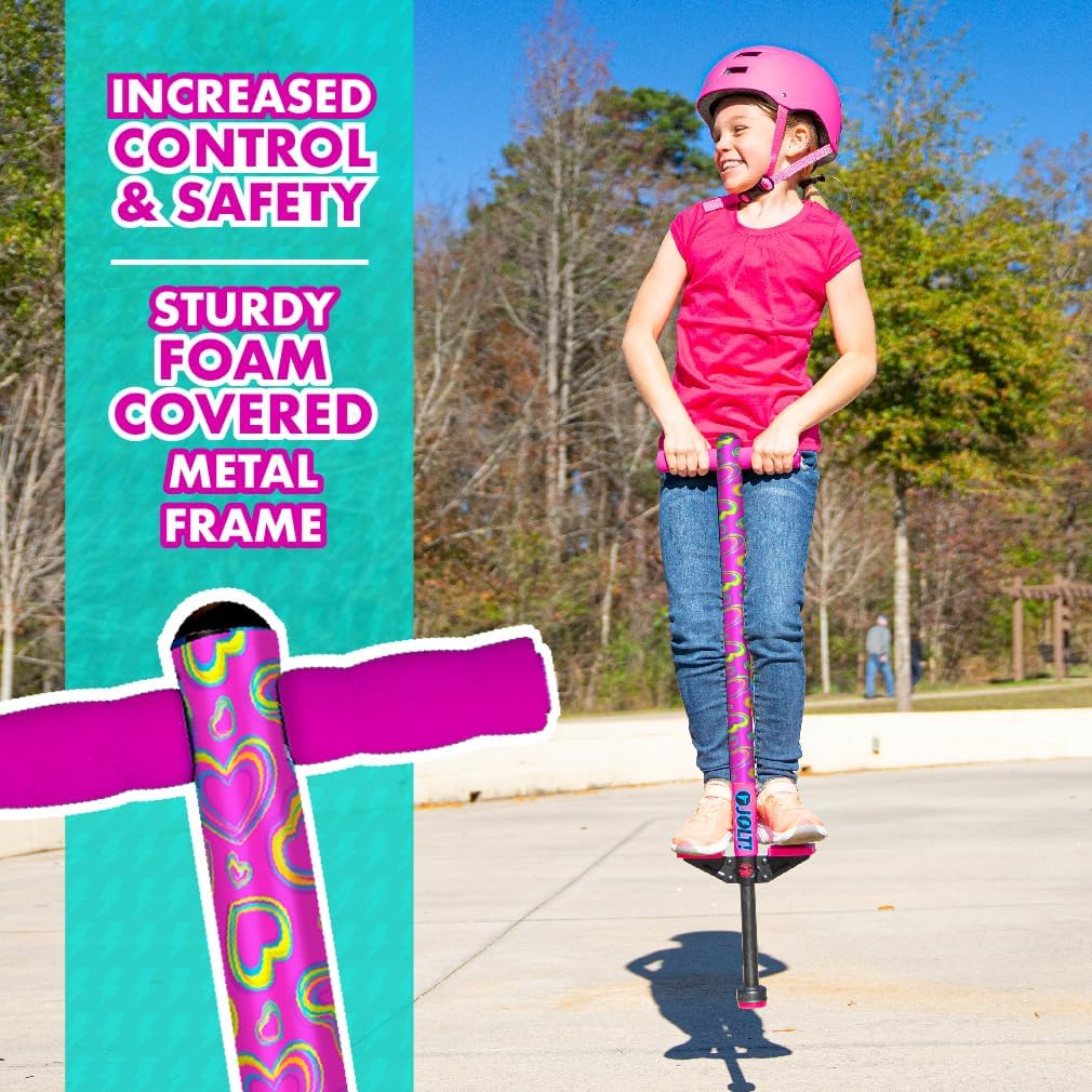 Flybar Jolt Pogo Stick for Kids - Pink Hearts - image 3