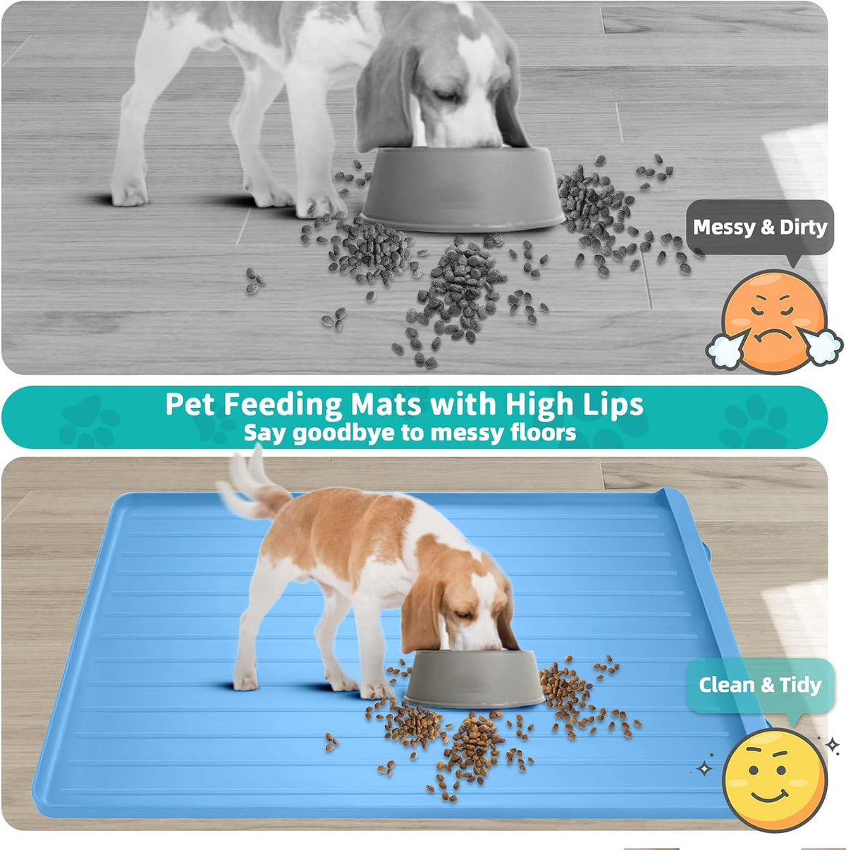 Dog Mat for Food and Water - Blue / 39.4"L x 27"W - image 3