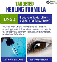 Eye Ulcer Drops - Colloidal Silver with DMSO Eye Drops for Dogs & Cat Eye Infections & Irritations - Eye Care Solution Reduces Cataracts - All Natural Pet Eye Health Care (4 oz)
