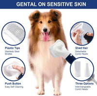 3-in-1 Pet Hair Dryer & Slicker Brush for Dogs & Cats, Portable - blue - image 3