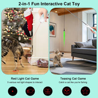 TBTeek Cat Toys, Rechargeable, 3 Light Modes & 5 Fun Patterns – Essentials for Cats - 1pc red light with fish pole - image 2