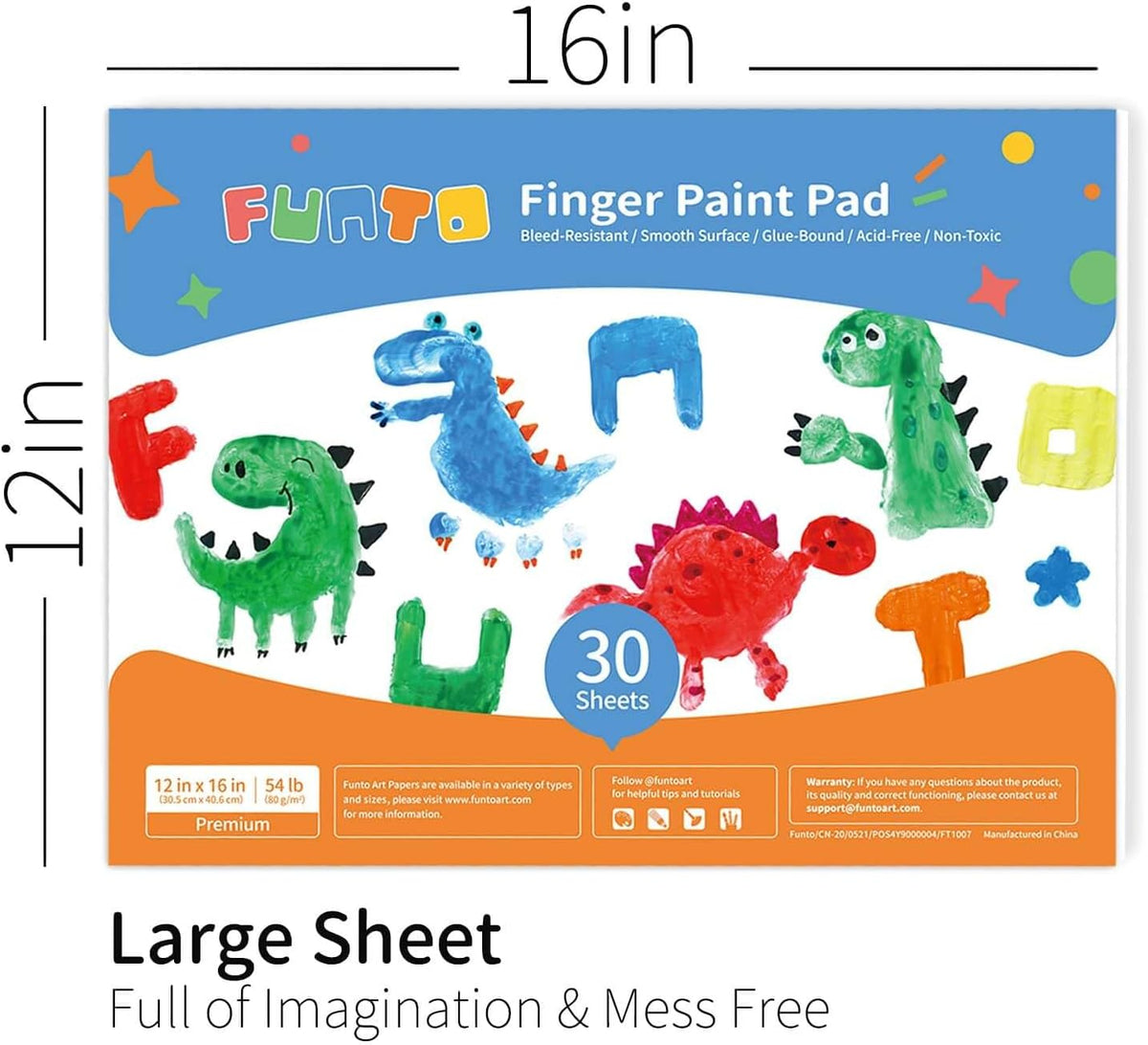 Funto finger paint paper roll, 12 x 400 inch white paper with slide cutter - view 6