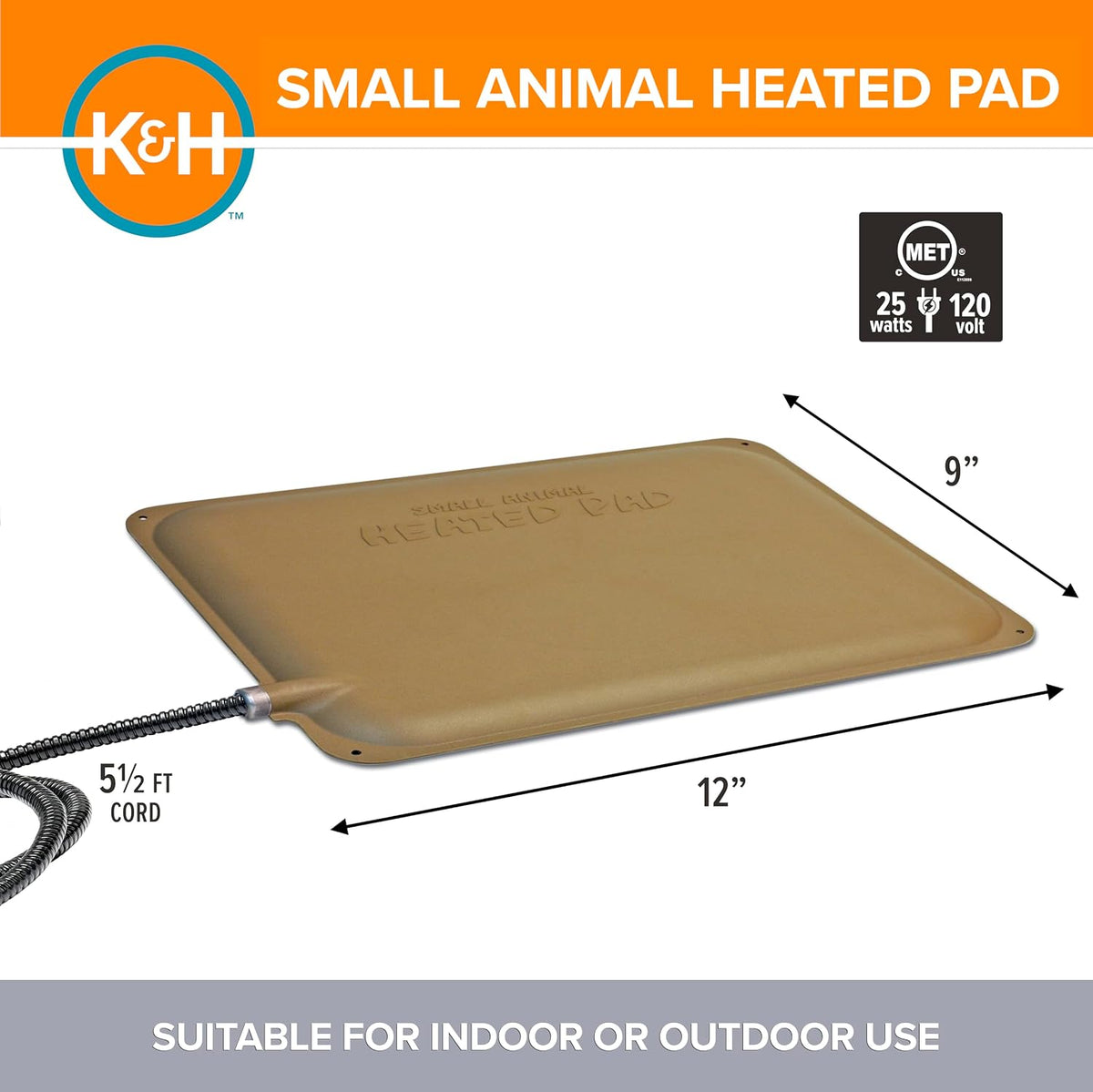 K&H PET PRODUCTS Electric Small Animal Heated Pad Tan 9 X 12 Inches – Essentials for Reptiles And Amphibians - image 2