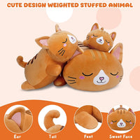 TOYSYM Weighted Stuffed Animals - Orange Cat / Small - image 3