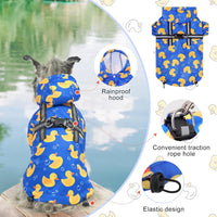 Dog Raincoats for Medium Dogs, Waterproof Rain Jacket with Hood – Essentials for Dogs - Duck Blue / S(Back 13.2", Chest 18.5", Neck 13.9") - image 4