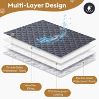 FunFurry Waterproof Dog Blanket, Couch Cover for Dogs Washable - 82 X 120 Inch - 1 Pack / Dark＆light Grey - image 3