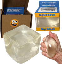 Original BigBlok Premium Stress Cube, Squishy Fidget Toy - Glass