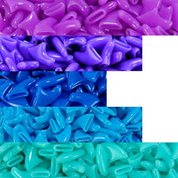 zetpo 100 pcs Cat Nail Caps | Cat Claw Covers | with Adhesives and Applicators (L, Purple, Violet, Blue, Sky Blue, Turquoise)