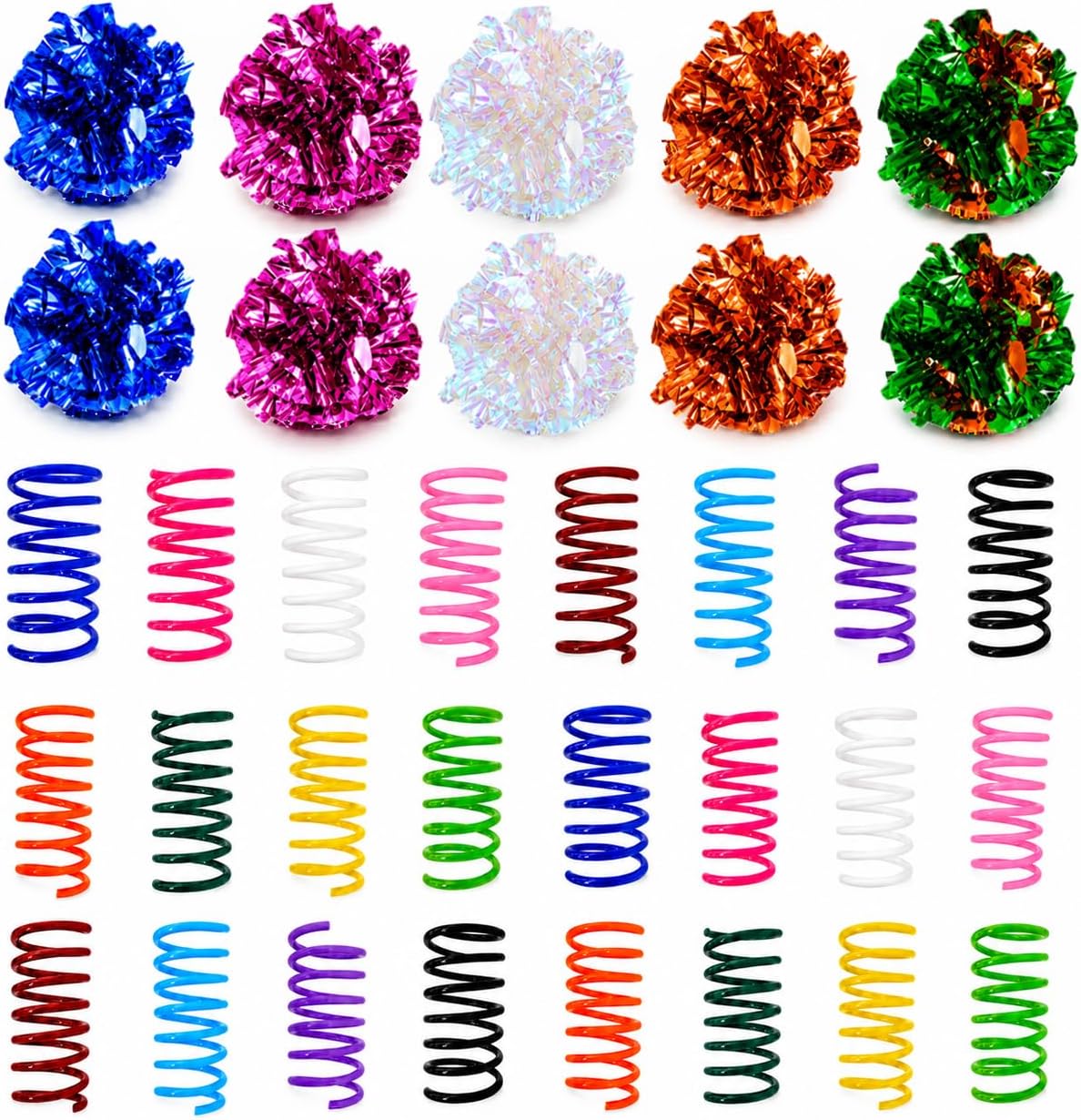 Cat Toys for Indoor Cats, 20 Packs Cat Toys Balls – Essentials for Cats - Crinkle Balls 34Pcs